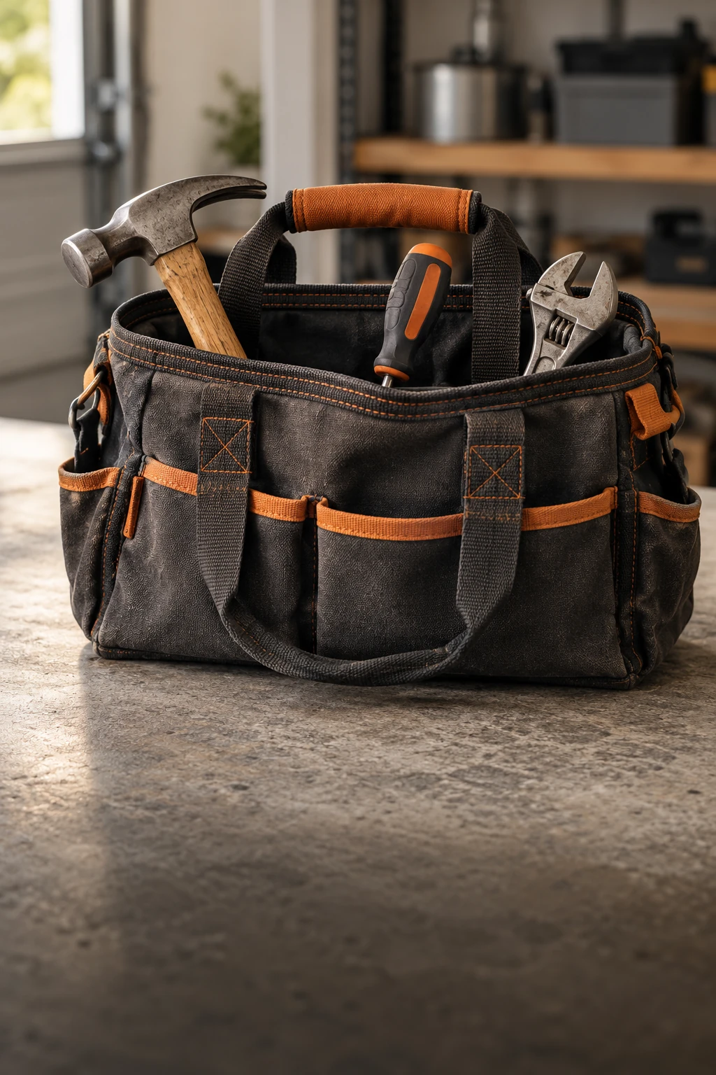 Illustrative home-maintenance tools bag