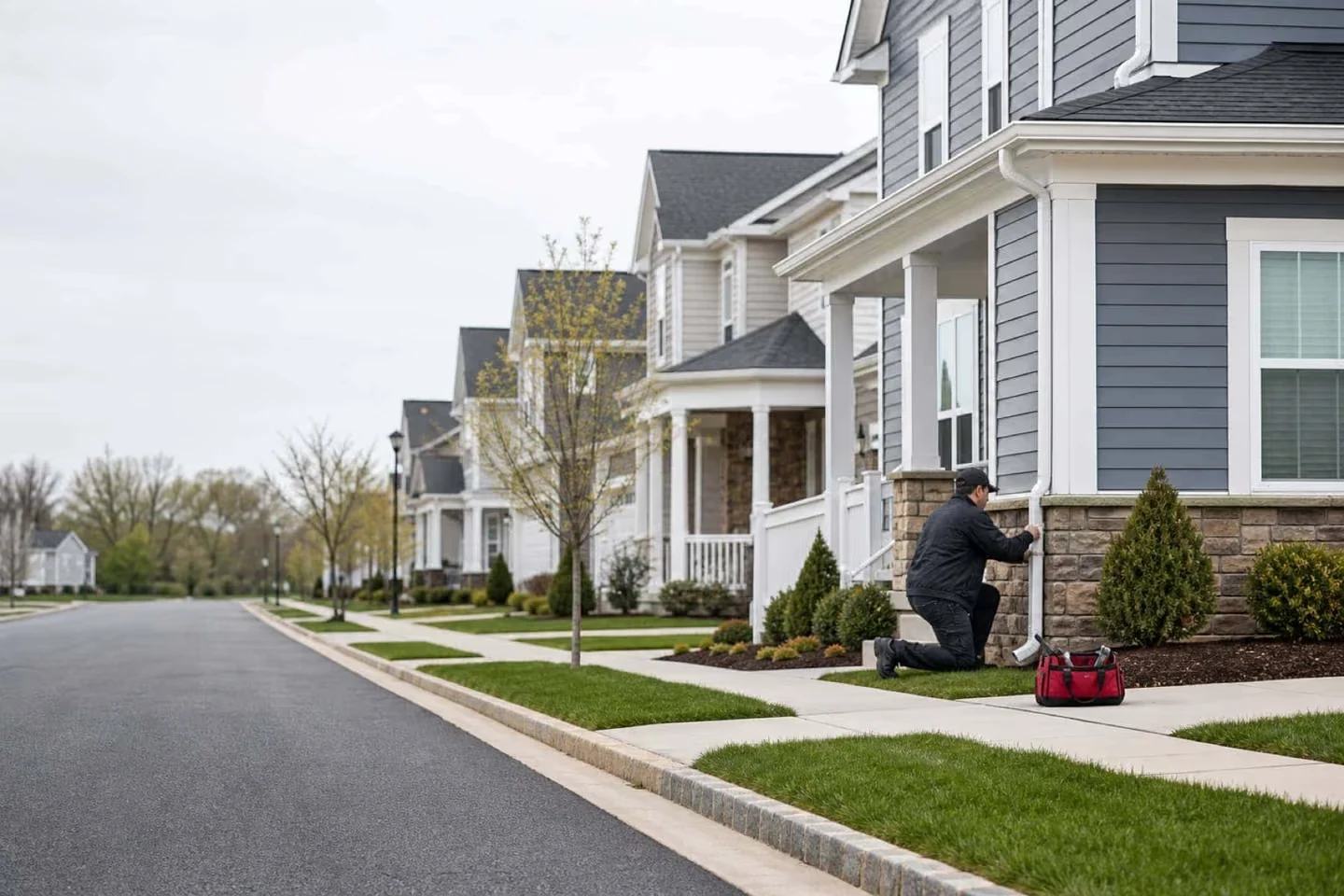 Illustrative neighborhood maintenance scene