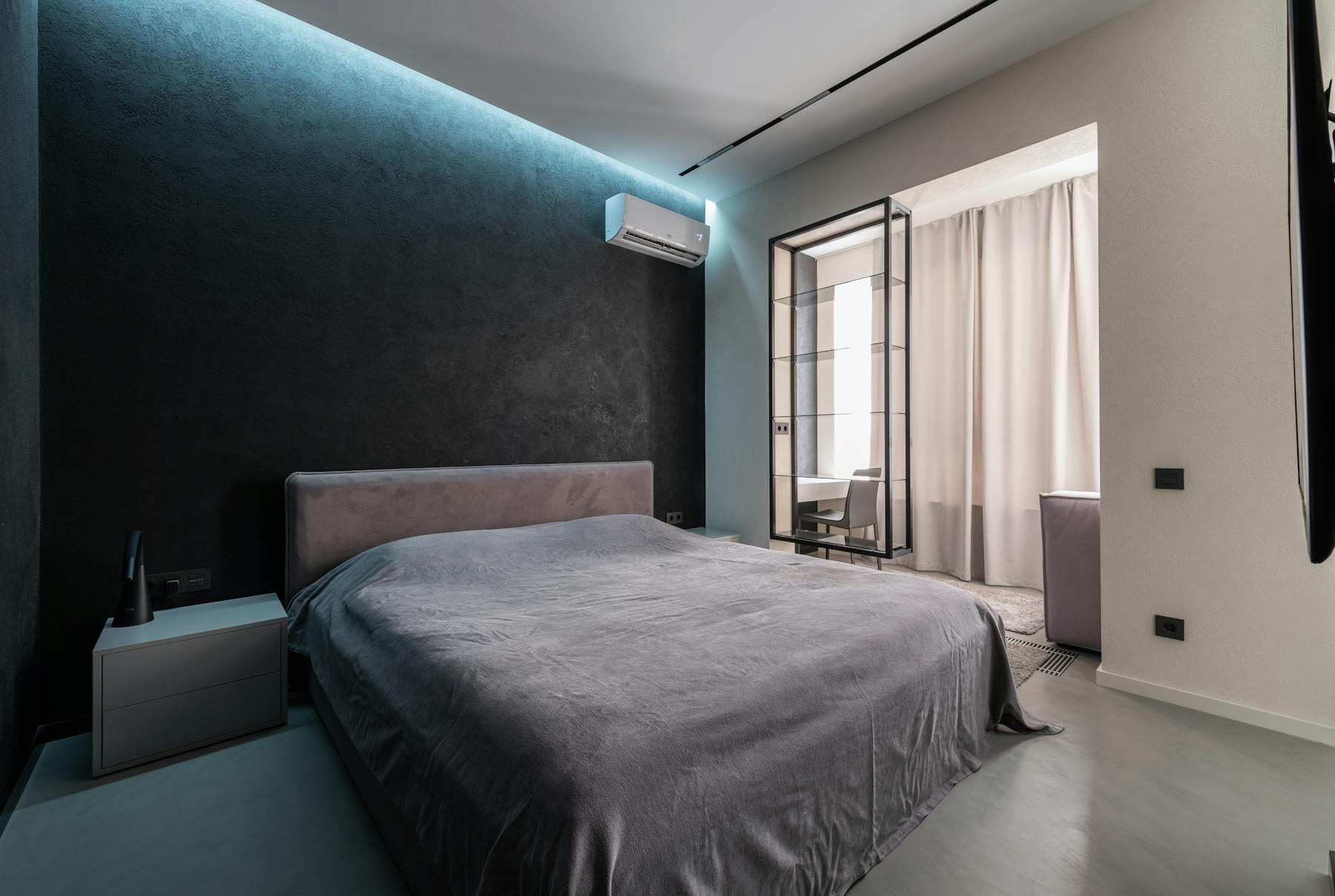 Comfortable bedroom with a ductless mini-split system